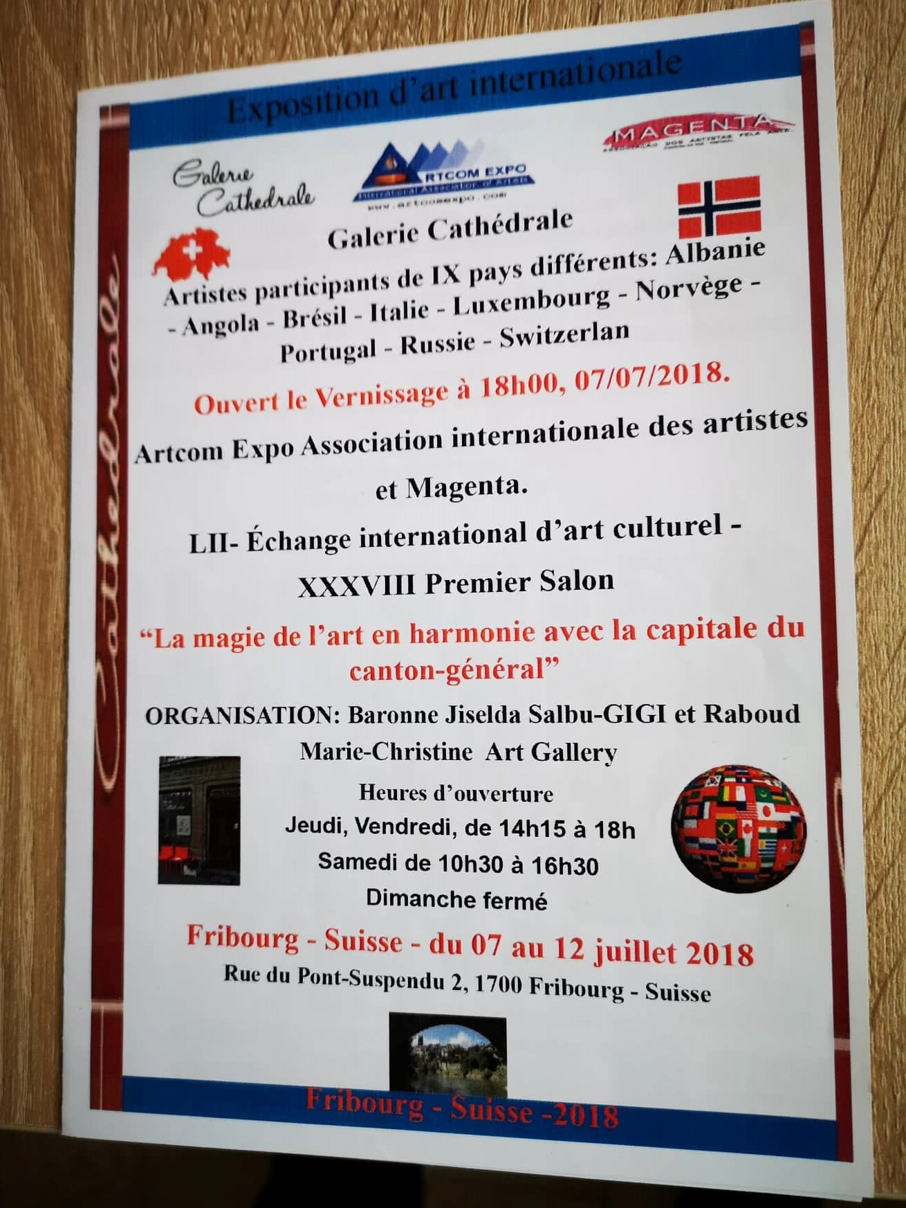  Prix reçu exposition en Suisse… (1b/4)